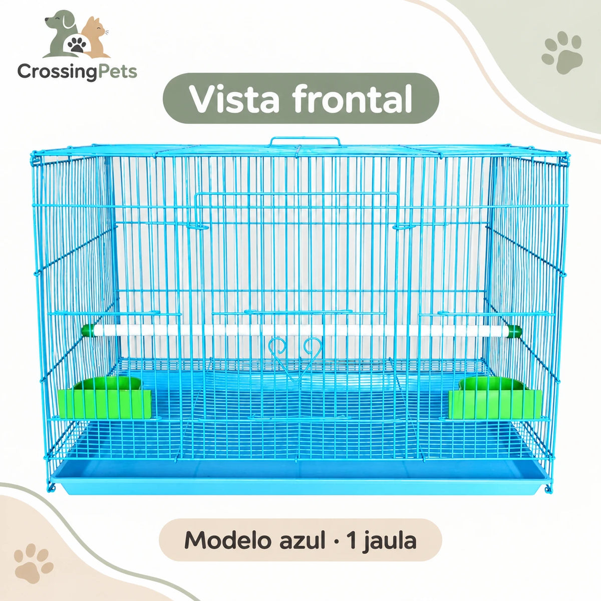 Jaula rectangular plegable para aves — CrossingPets · imagen 5