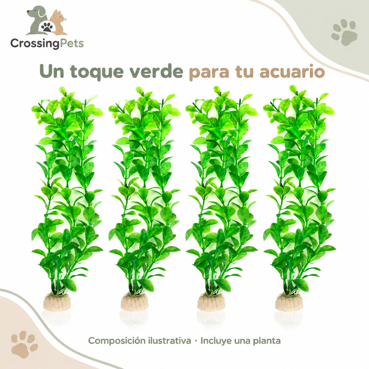 Planta artificial verde para acuario · 26 cm — CrossingPets · imagen 5