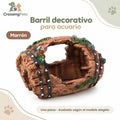 Barril decorativo de resina para acuario · 6 × 9 cm — CrossingPets · imagen 1
