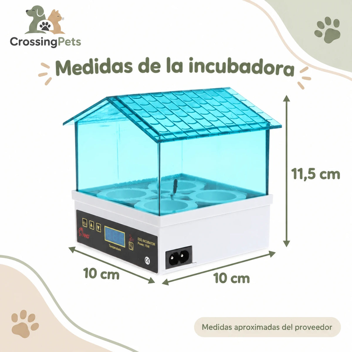 Incubadora compacta de cuatro huecos con cubierta transparente — CrossingPets · imagen 6