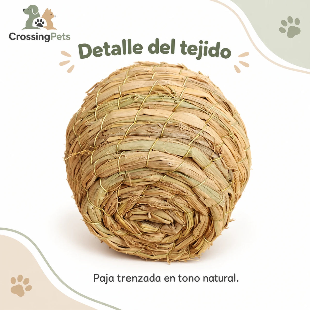 Nido de paja tejido a mano para aves — CrossingPets · imagen 5