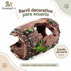 Barril decorativo de resina para acuario · 6 × 9 cm — CrossingPets · imagen 4