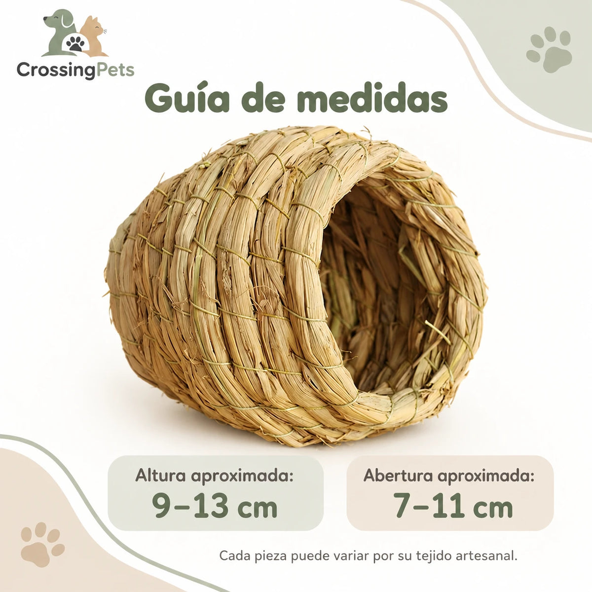 Nido de paja tejido a mano para aves — CrossingPets · imagen 4