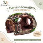 Barril decorativo de resina para acuario · 6 × 9 cm — CrossingPets · imagen 3