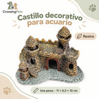 Castillo decorativo de resina para acuario · 11 cm — CrossingPets · imagen 1