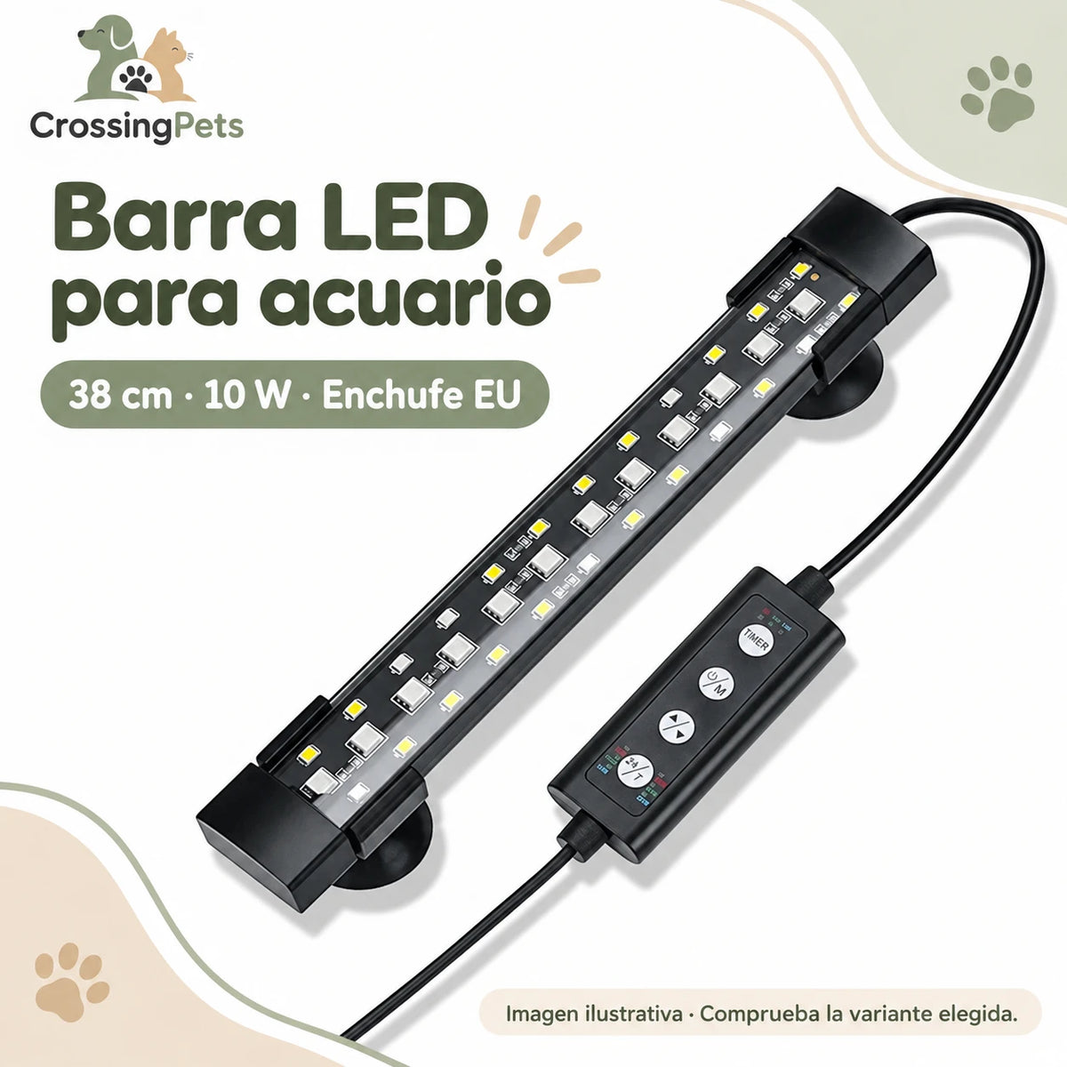 Barra LED para acuario con temporizador y color regulable — CrossingPets · imagen 11