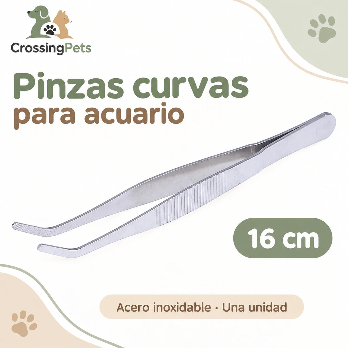 Pinzas curvas de acero inoxidable para acuario · de 12,5 a 30 cm — CrossingPets · imagen 5