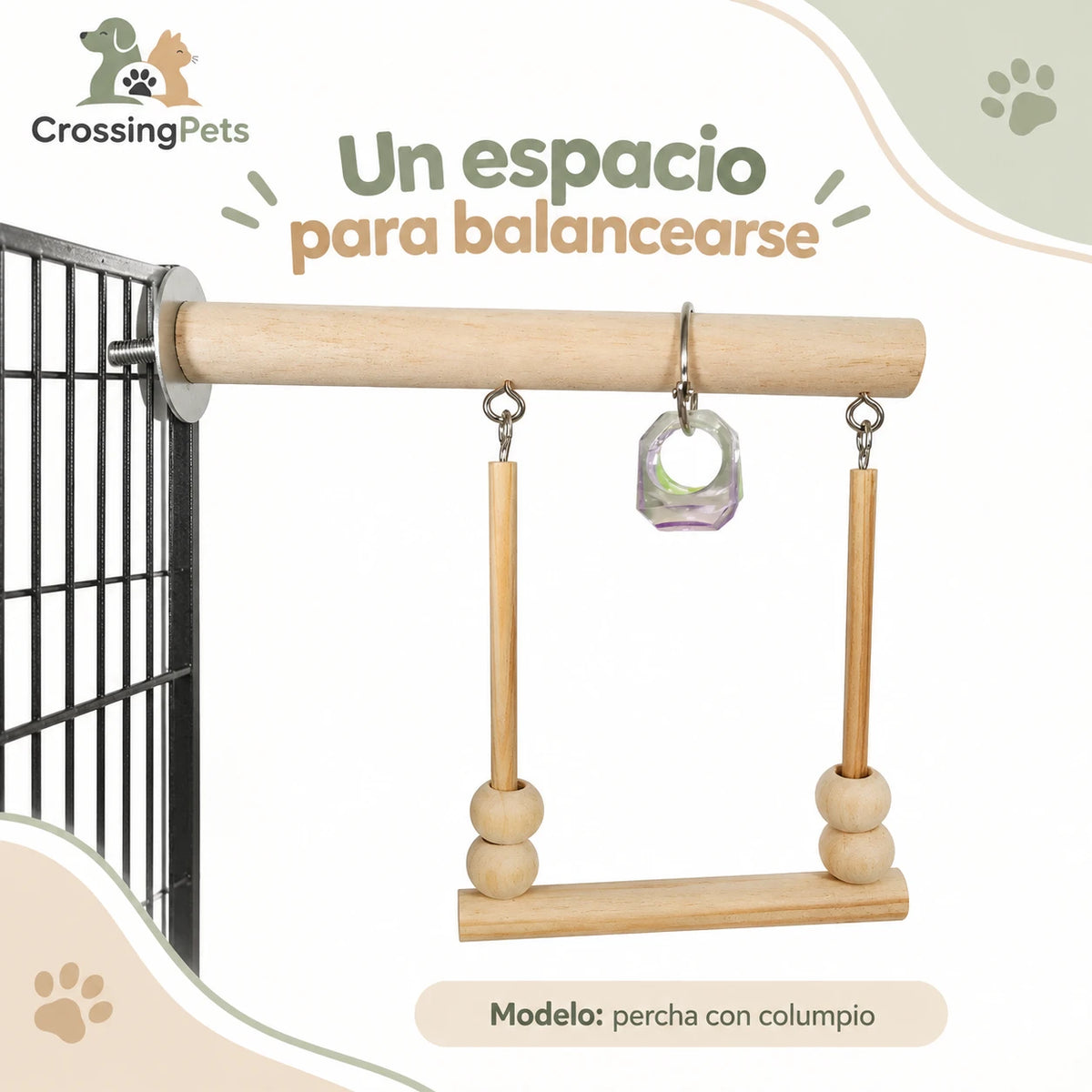 Columpios y perchas de madera para aves — CrossingPets · imagen 4