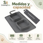Comedero doble plegable de silicona con bolsa — CrossingPets · imagen 7
