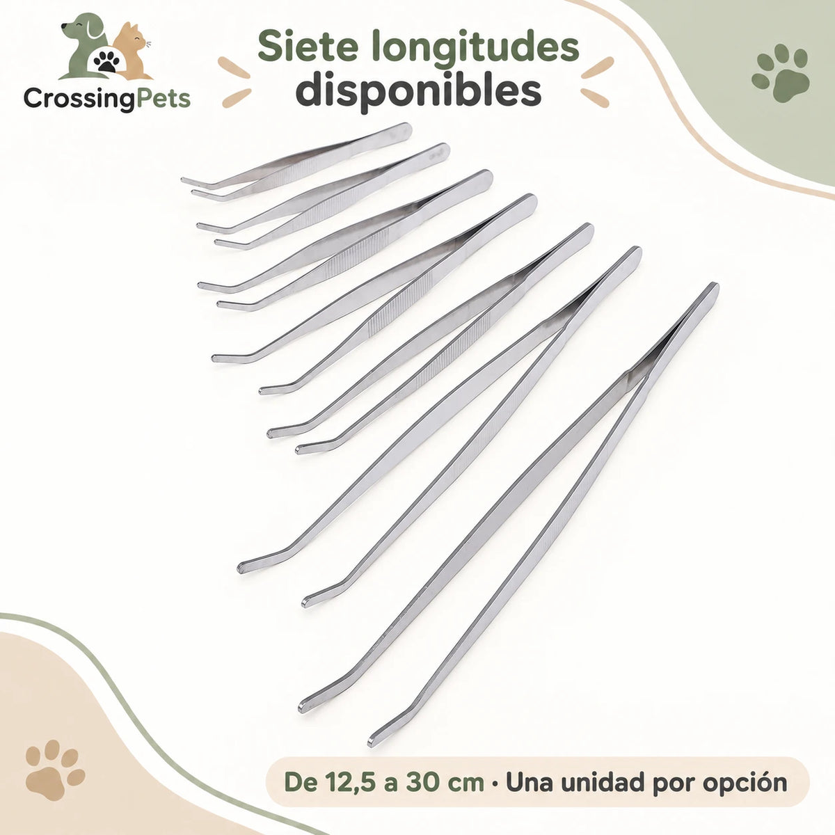 Pinzas curvas de acero inoxidable para acuario · de 12,5 a 30 cm — CrossingPets · imagen 10