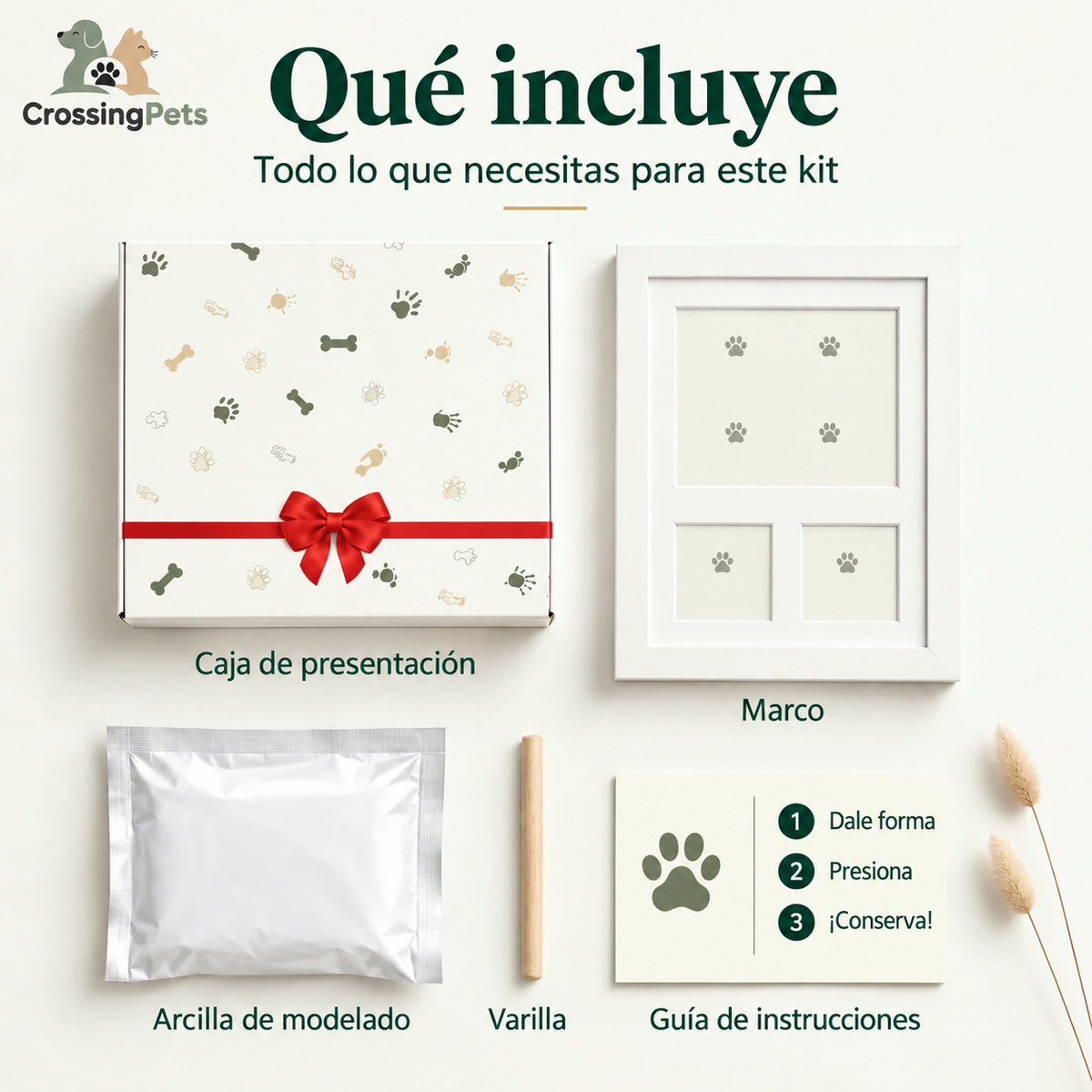 Marco para huella de pata con kit de arcilla — imagen 7 — CrossingPets
