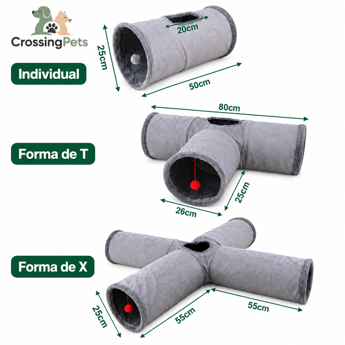 Túnel plegable para gatos Mocca — imagen 6 — CrossingPets
