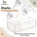 Comedero transparente para aves con ventosas — CrossingPets · imagen 7