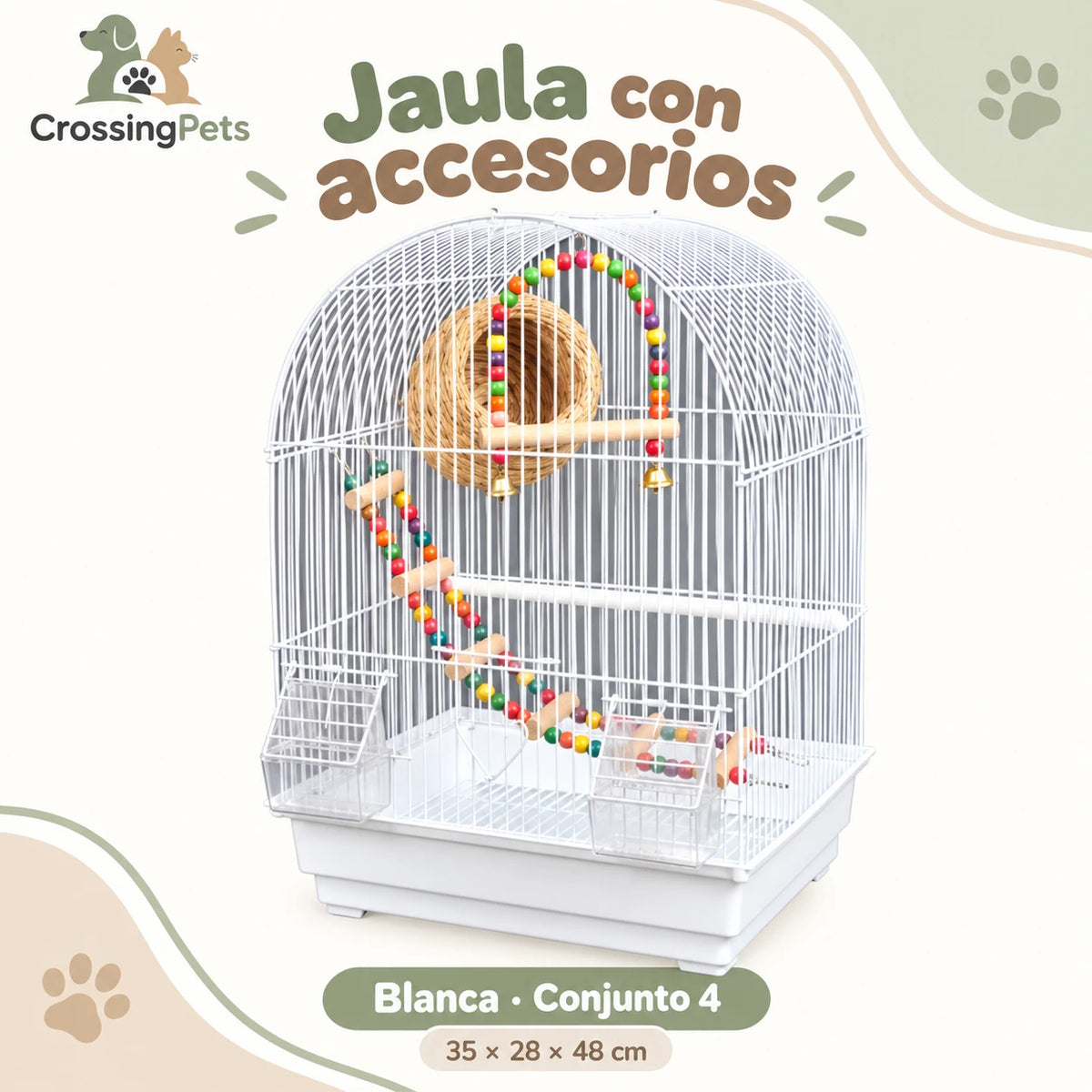 Jaula compacta para aves con accesorios — CrossingPets · imagen 5