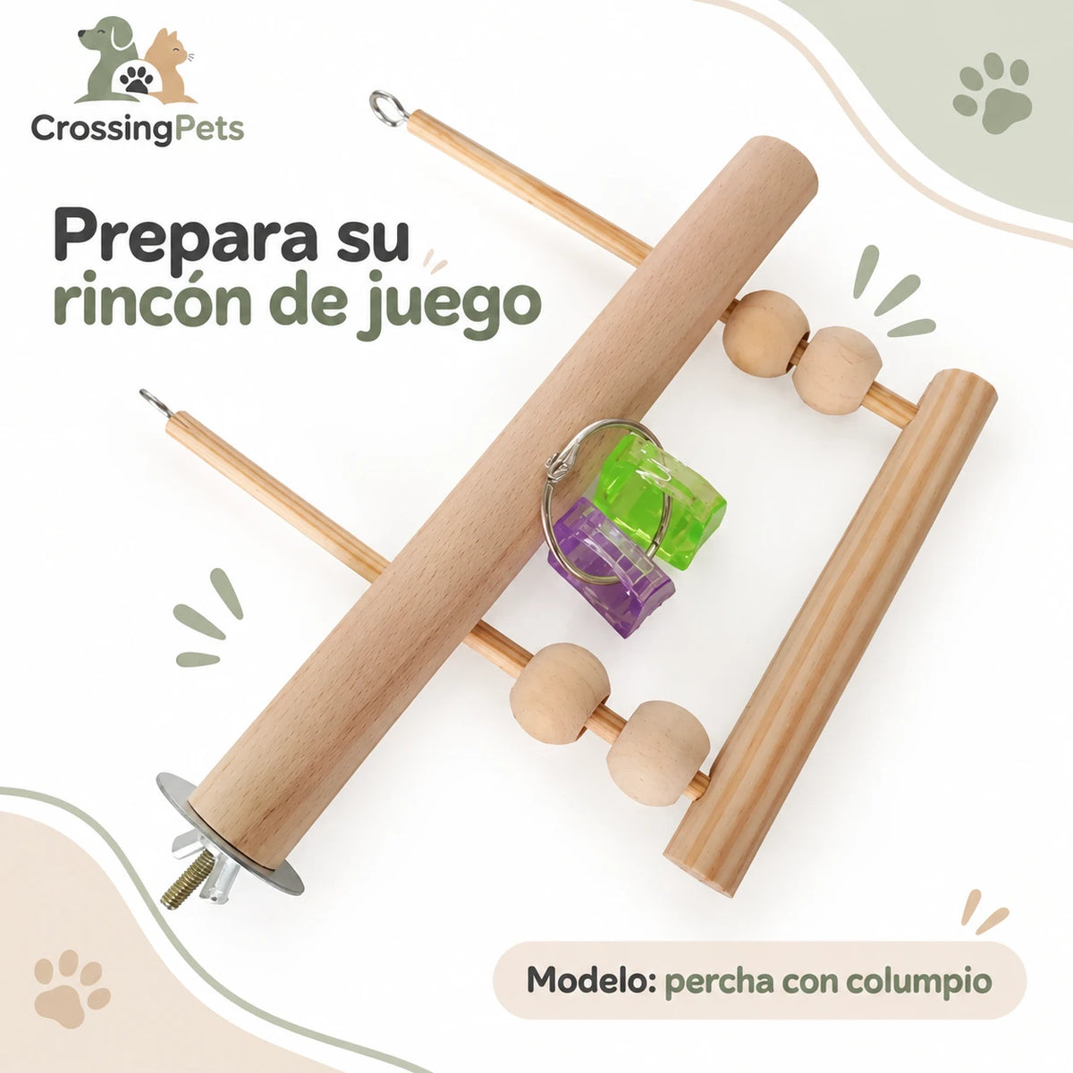 Columpios y perchas de madera para aves — CrossingPets · imagen 7