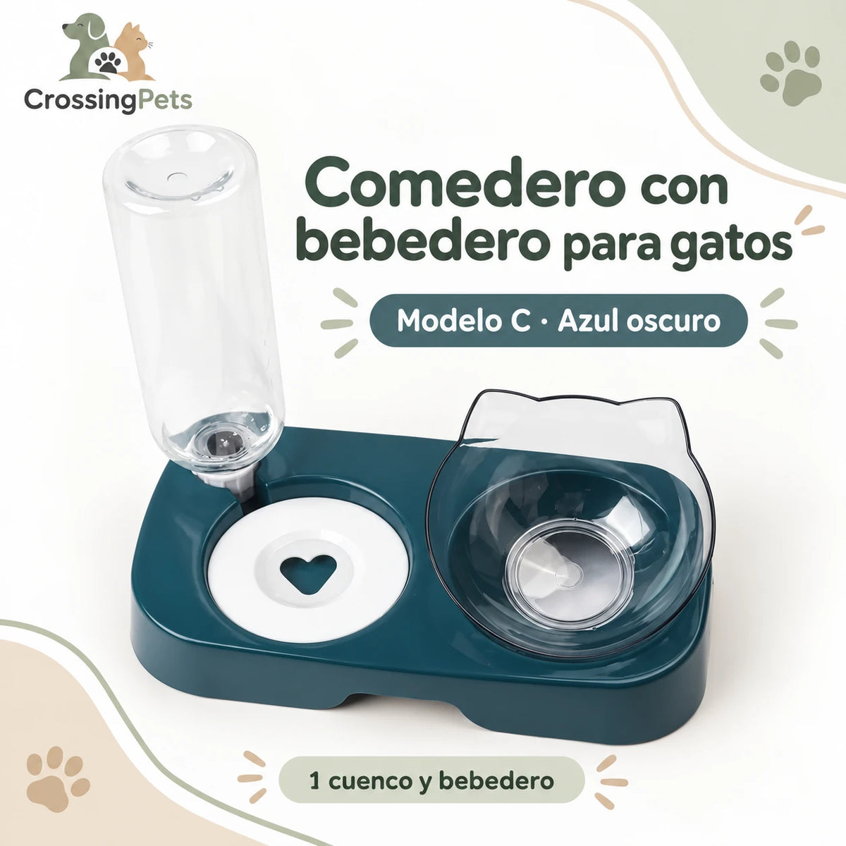 Comedero con bebedero de depósito para gatos — CrossingPets · imagen 8