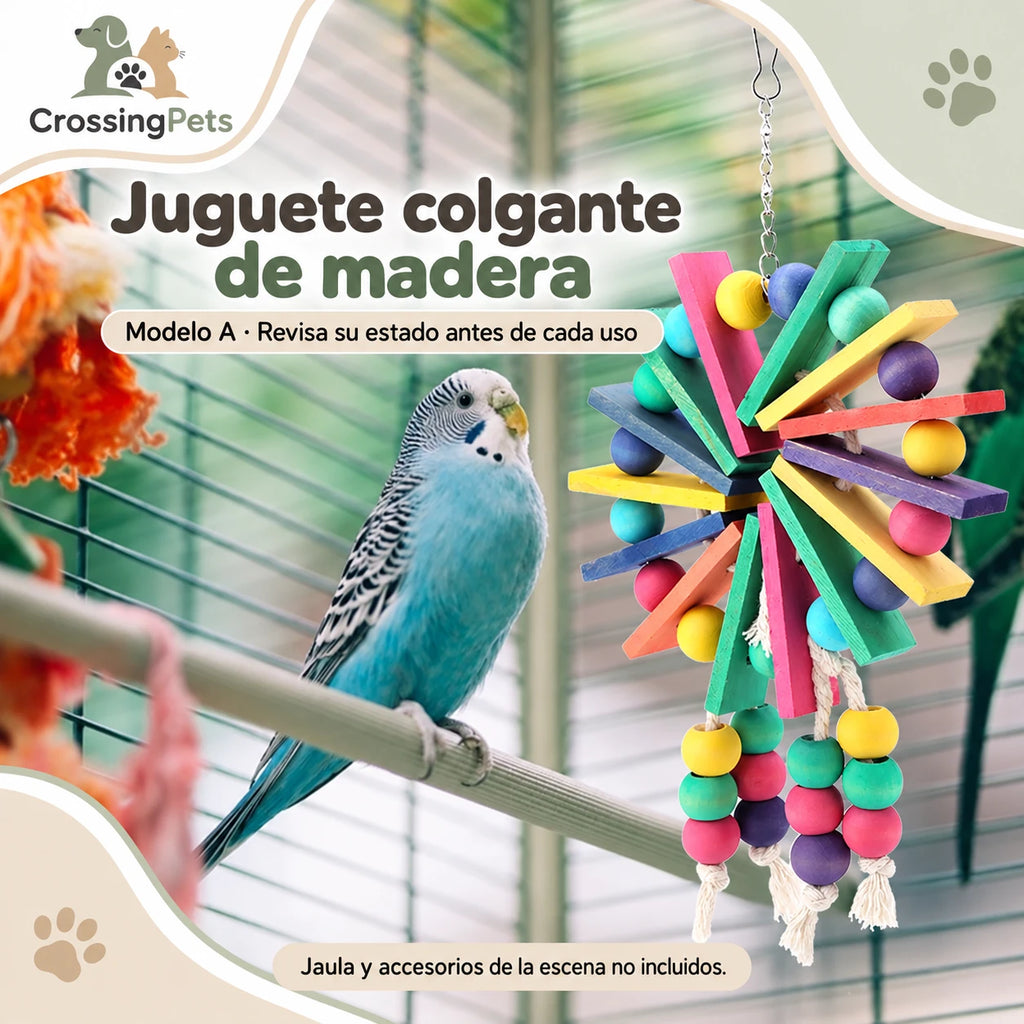 Juguetes colgantes para aves: pack y modelos individuales — CrossingPets · imagen 12
