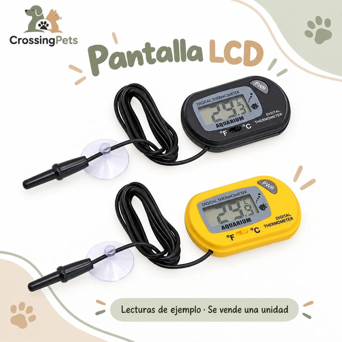 Termómetro digital para acuario con sonda y cable de 1 m — CrossingPets · imagen 4