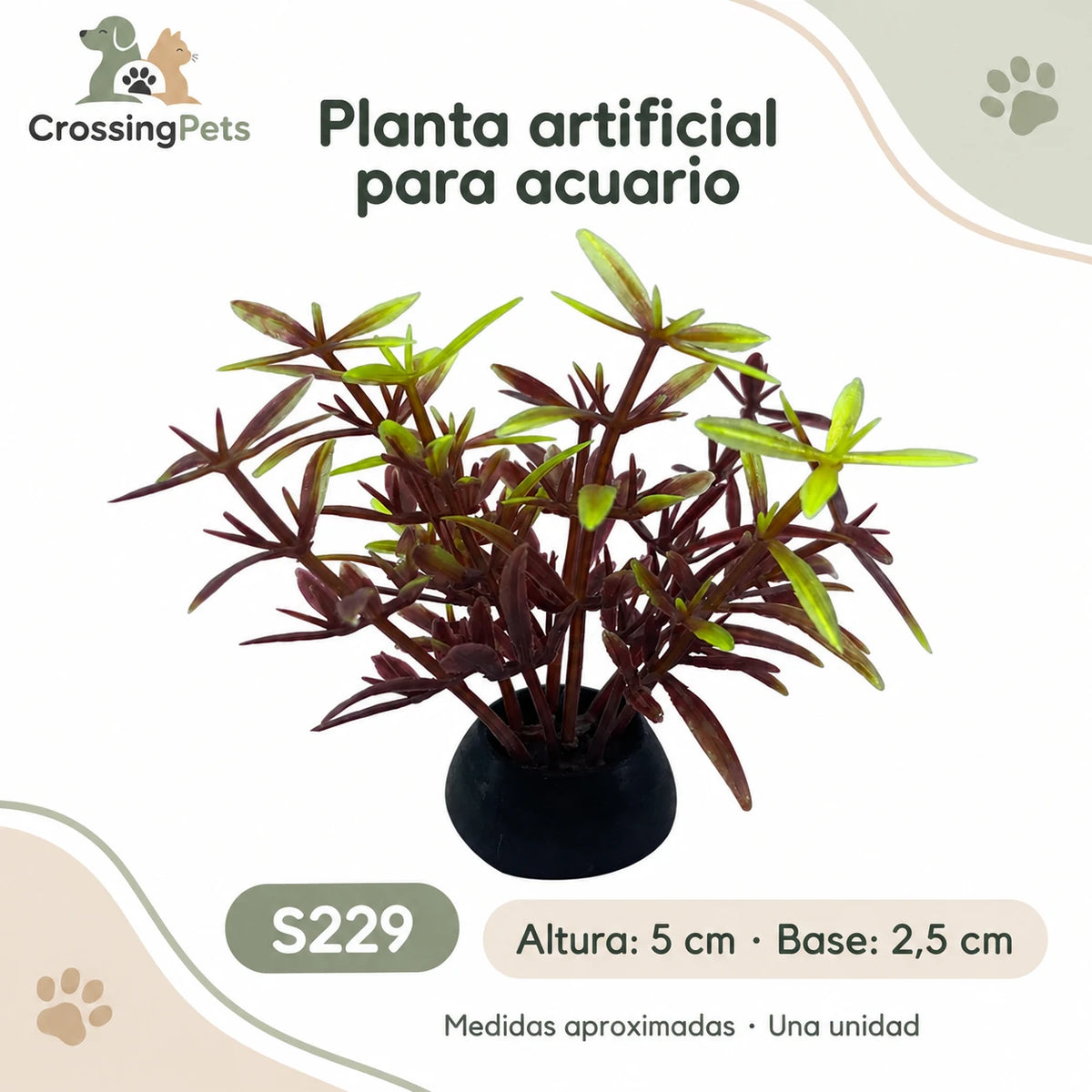 Plantas artificiales para acuario · 24 modelos — CrossingPets · imagen 1