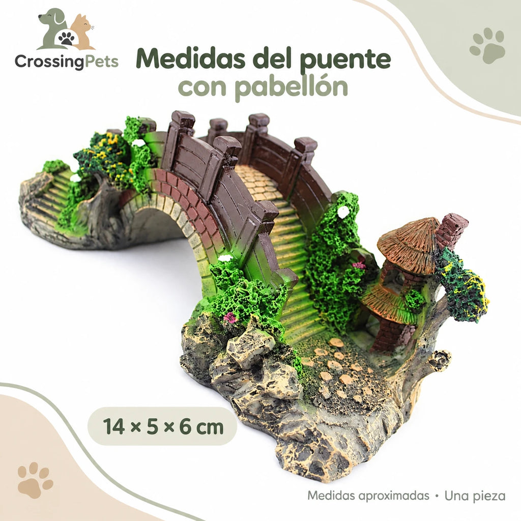 Puentes y refugios decorativos de resina para acuario — CrossingPets · imagen 9