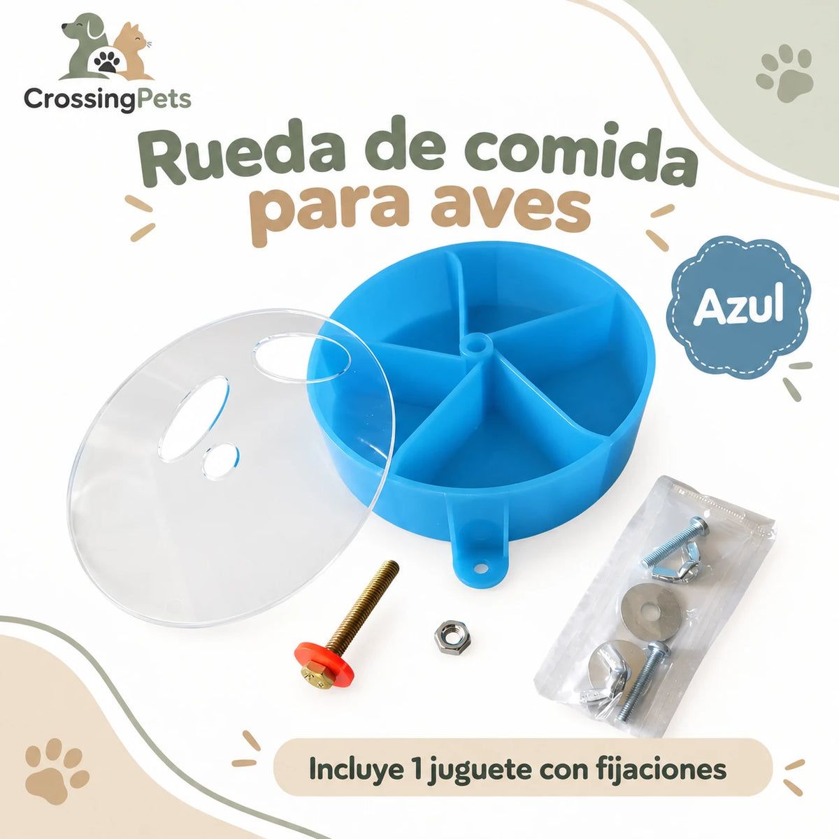 Rueda giratoria de búsqueda de comida para aves — CrossingPets · imagen 1