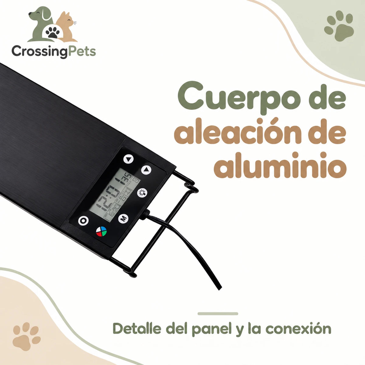 Lámpara LED para acuario con pantalla y soportes extensibles — CrossingPets · imagen 7