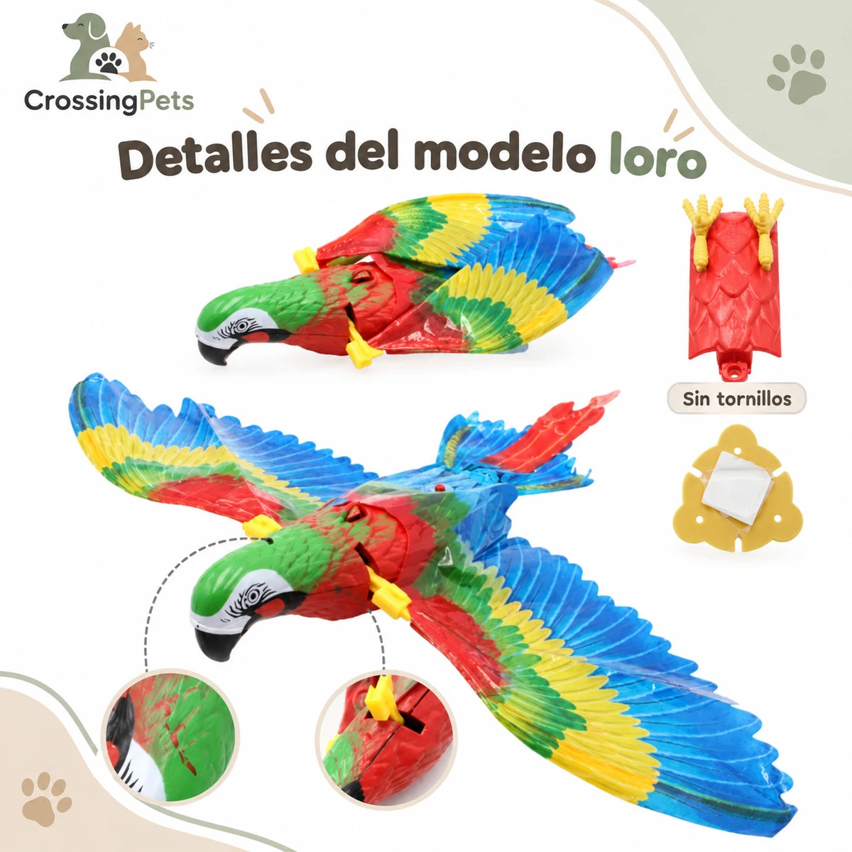 Pájaro colgante con alas móviles para gatos — CrossingPets · imagen 9