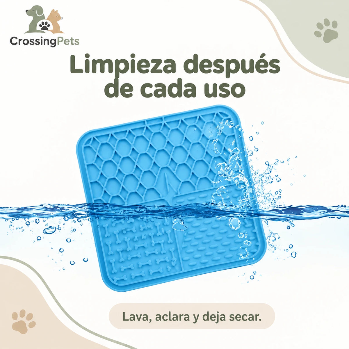 Alfombrilla de lamido de silicona con ventosas — CrossingPets · imagen 10