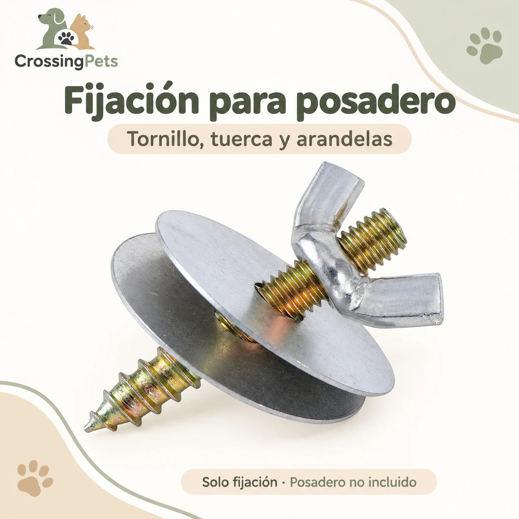 Posadero texturizado para aves y opción de fijación — CrossingPets · imagen 1