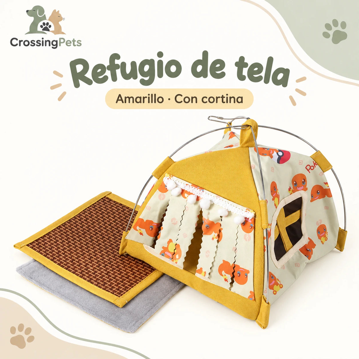 Refugio de tela para aves con opciones de cortina — CrossingPets · imagen 3
