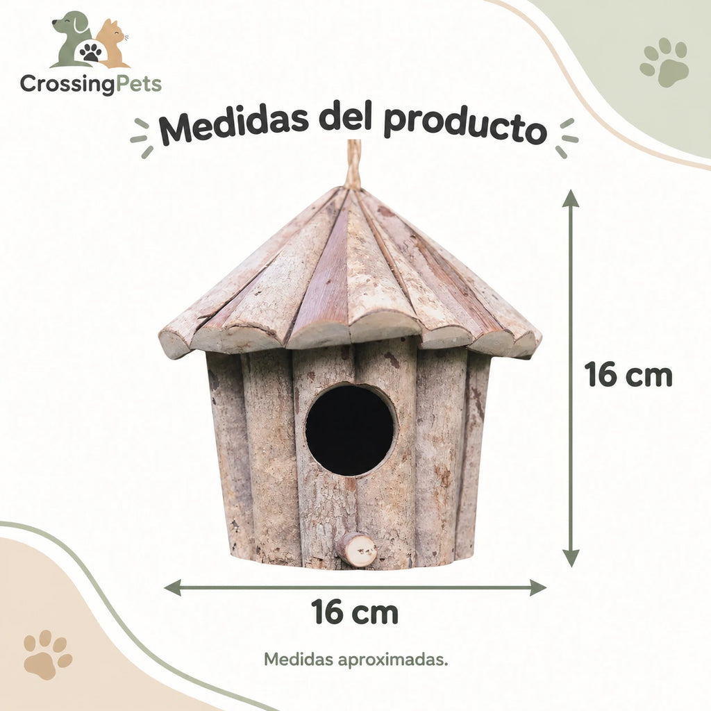 Casita colgante de madera para aves — CrossingPets · imagen 7