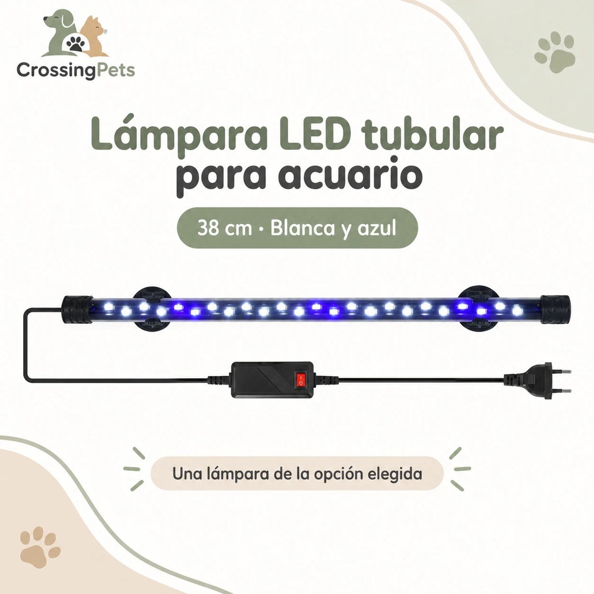 Lámpara LED tubular para acuario con ventosas · de 18 a 58 cm — CrossingPets · imagen 8