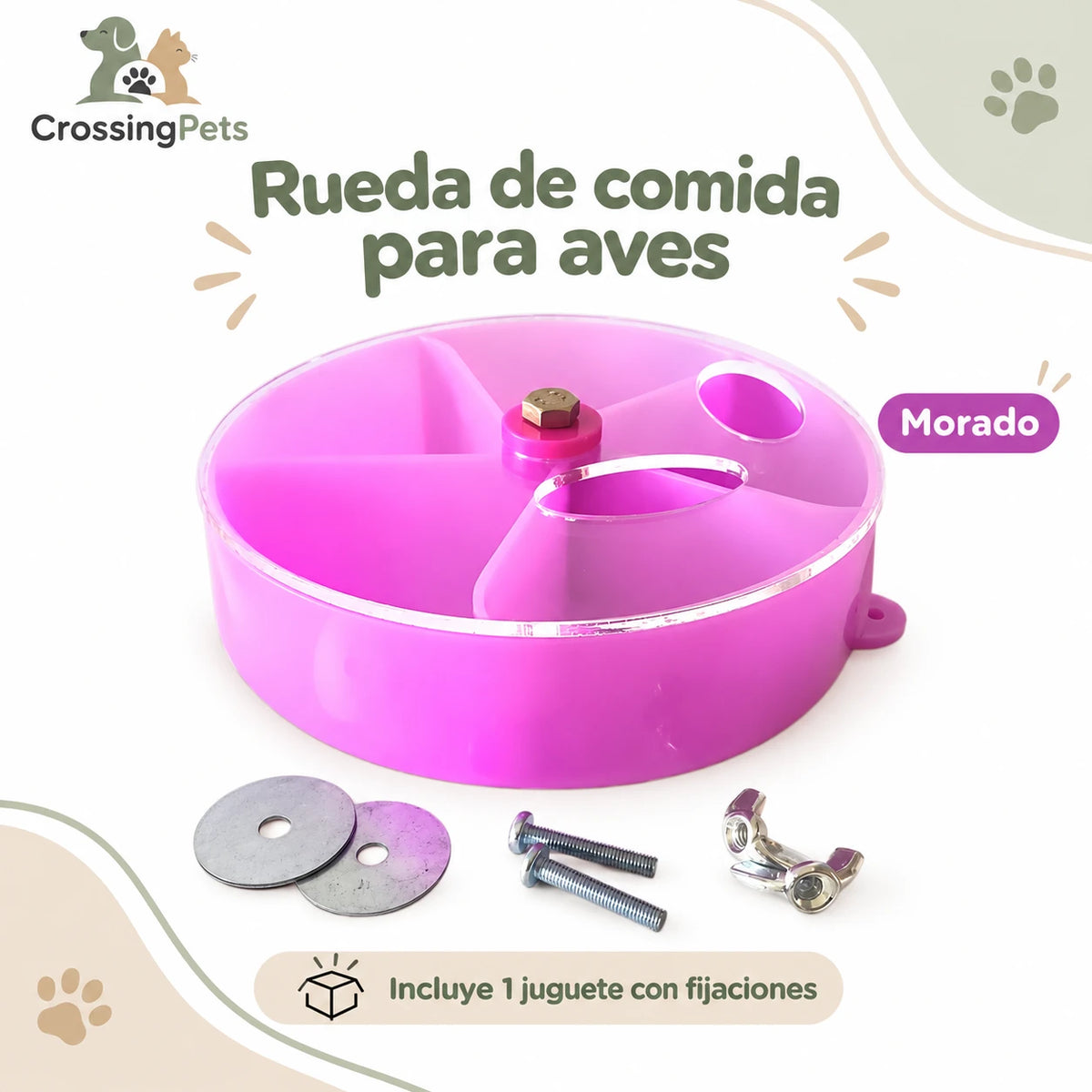 Rueda giratoria de búsqueda de comida para aves — CrossingPets · imagen 3