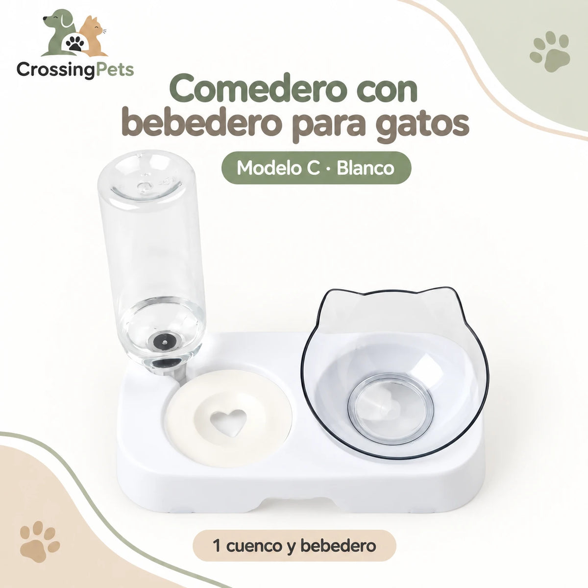 Comedero con bebedero de depósito para gatos — CrossingPets · imagen 9