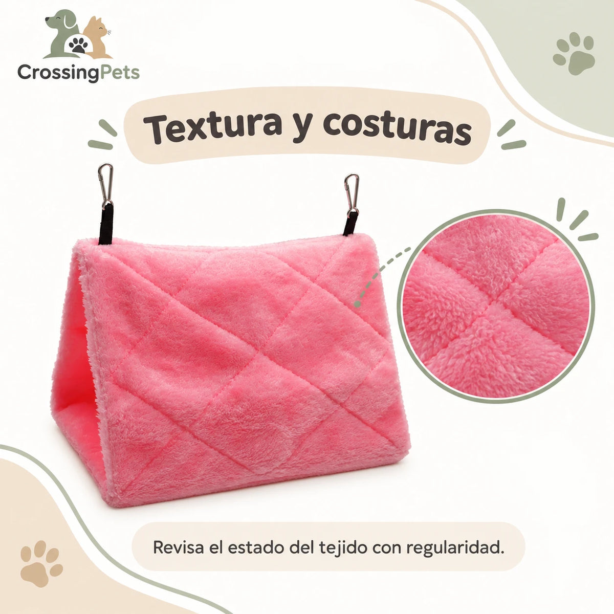 Refugio triangular colgante de tela para aves — CrossingPets · imagen 9