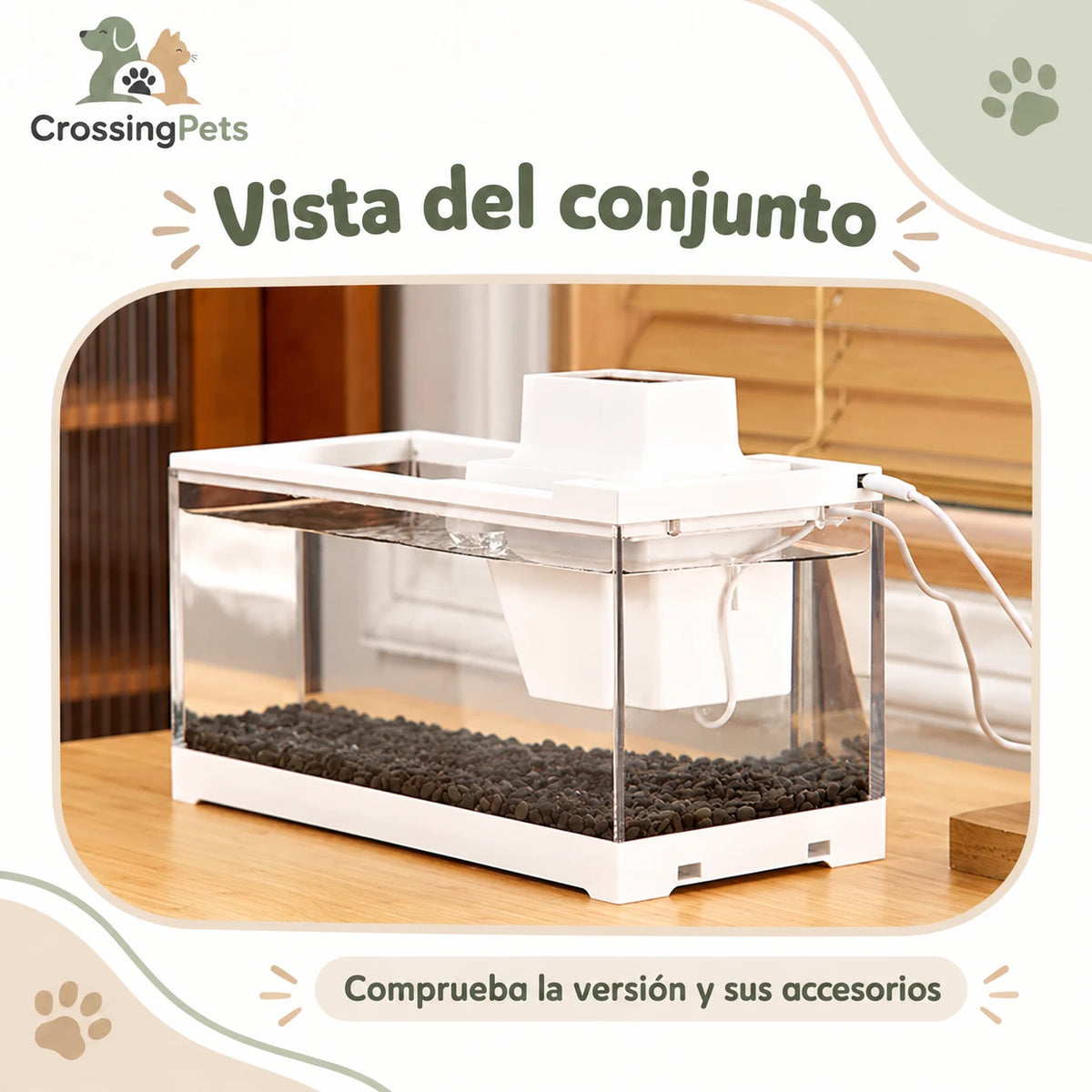 Acuario compacto de sobremesa con bomba de agua — CrossingPets · imagen 6