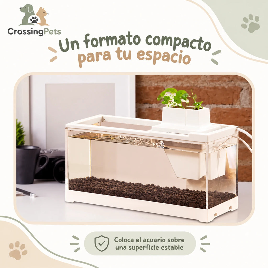 Acuario compacto de sobremesa con bomba de agua — CrossingPets · imagen 5