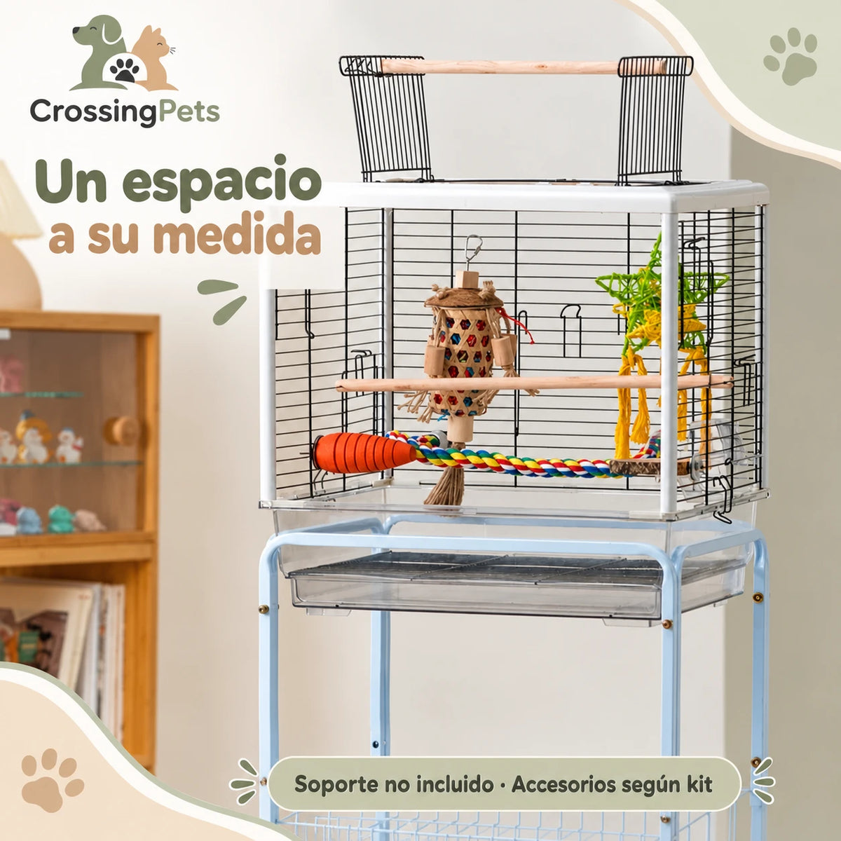 Jaula para aves con apertura superior y bandeja extraíble — CrossingPets · imagen 17