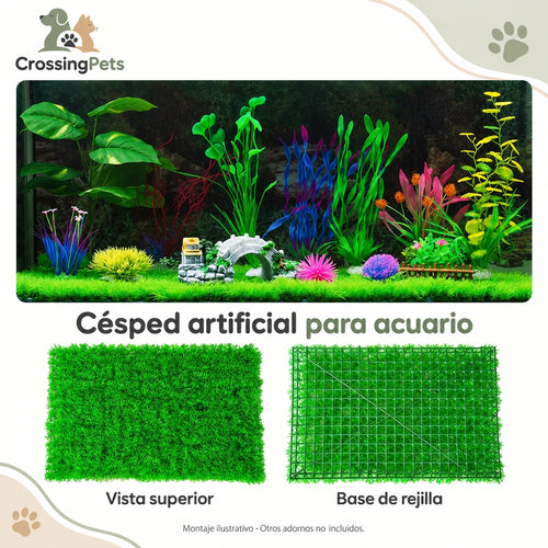 Alfombrilla de césped artificial para acuario · 30 × 40 cm — CrossingPets · imagen 2