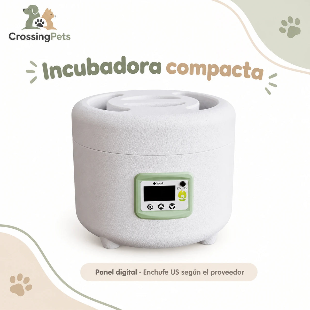 Incubadora compacta con panel digital y tapa superior — CrossingPets · imagen 1
