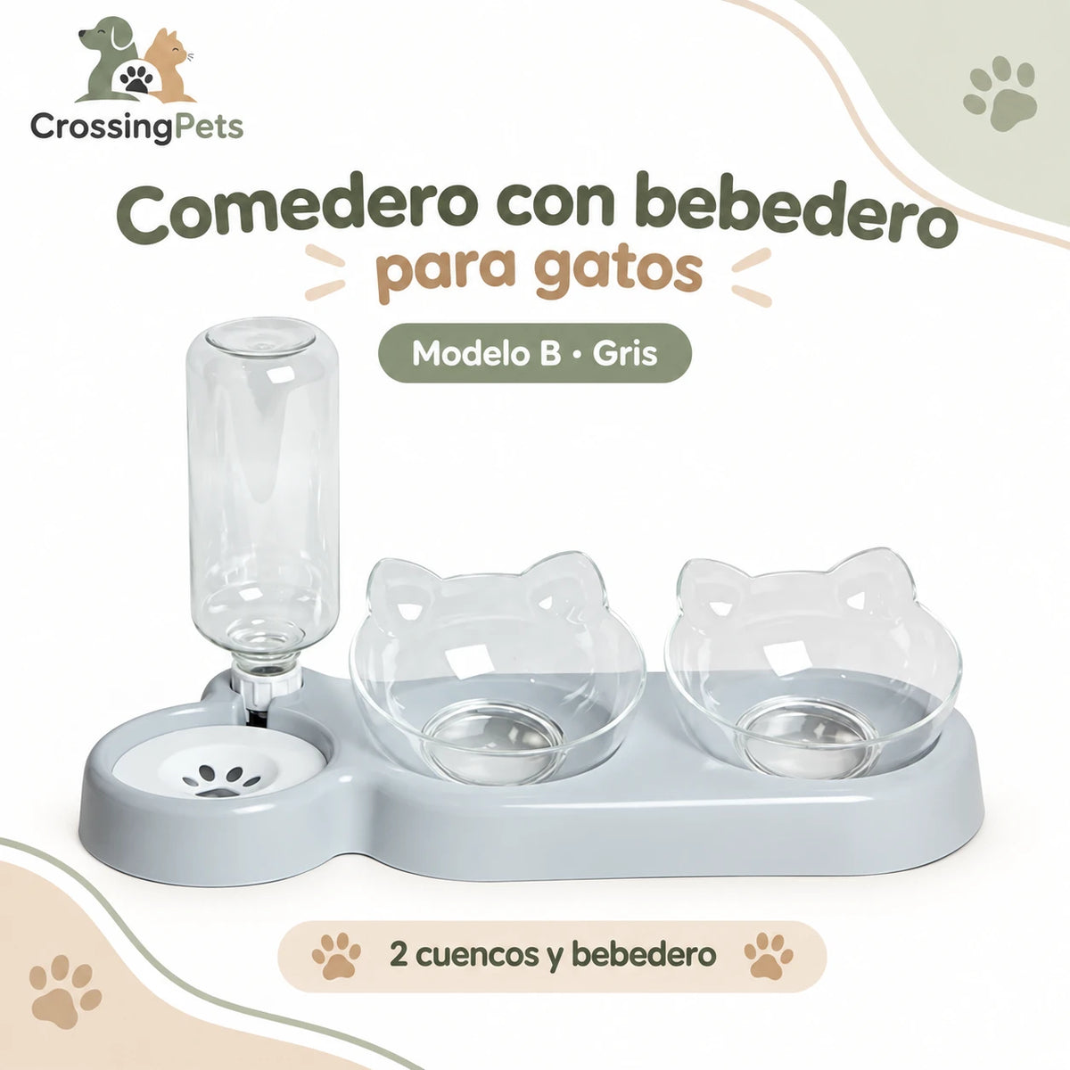 Comedero con bebedero de depósito para gatos — CrossingPets · imagen 4