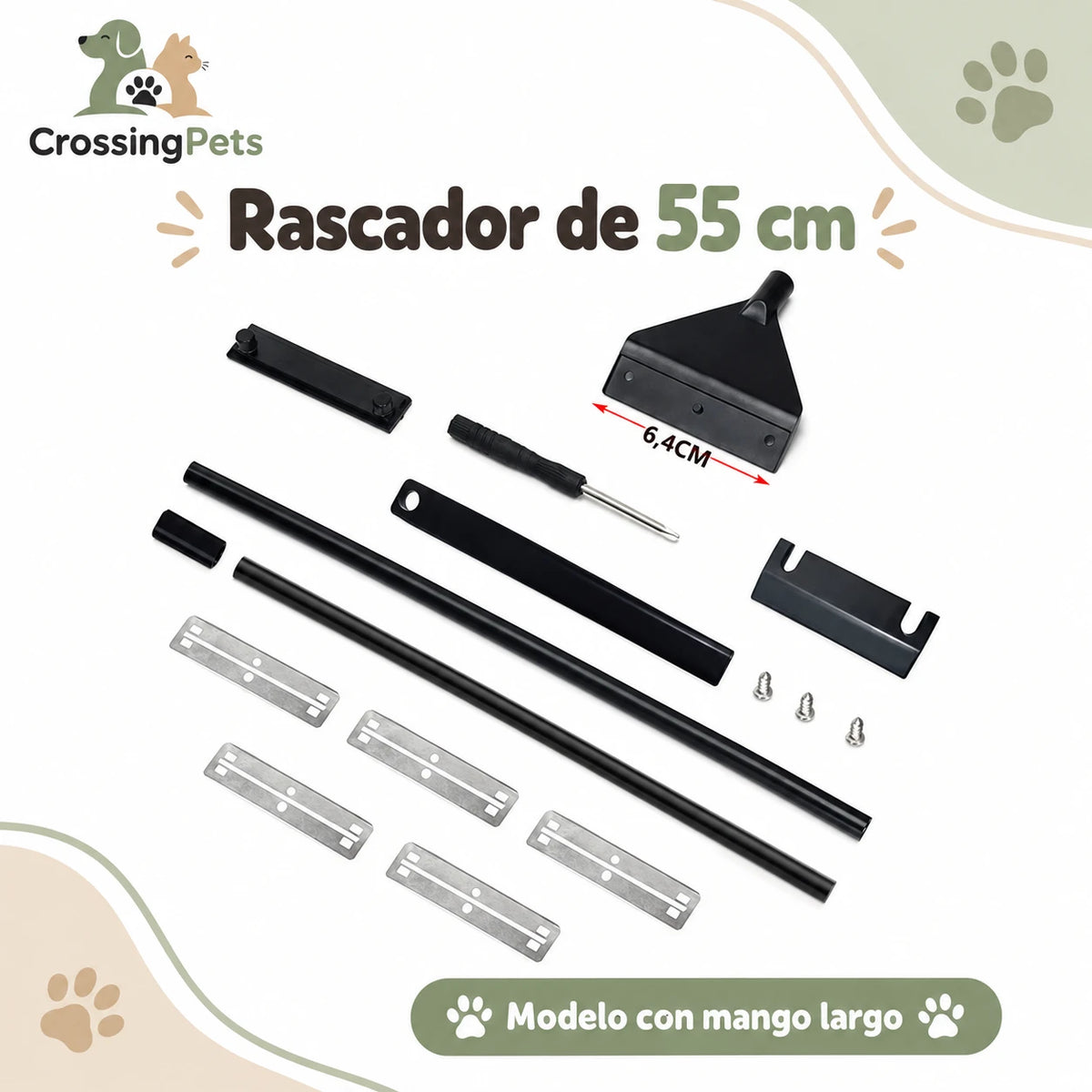 Rascador para cristal de acuario de 35 o 55 cm y cuchillas de recambio — CrossingPets · imagen 3