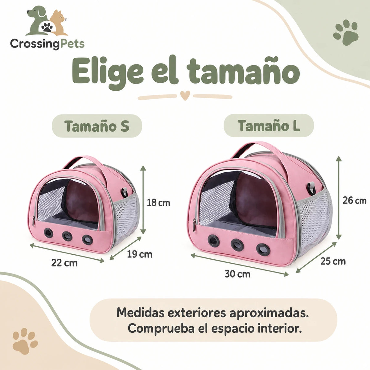 Bolso transportín con ventana frontal y correa — CrossingPets · imagen 4