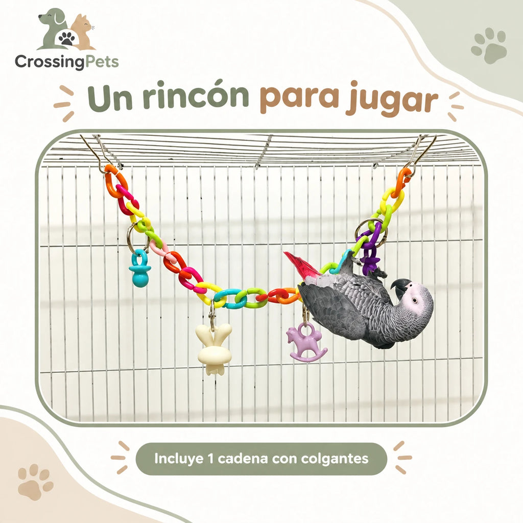 Cadena de juegos con colgantes para aves — CrossingPets · imagen 2