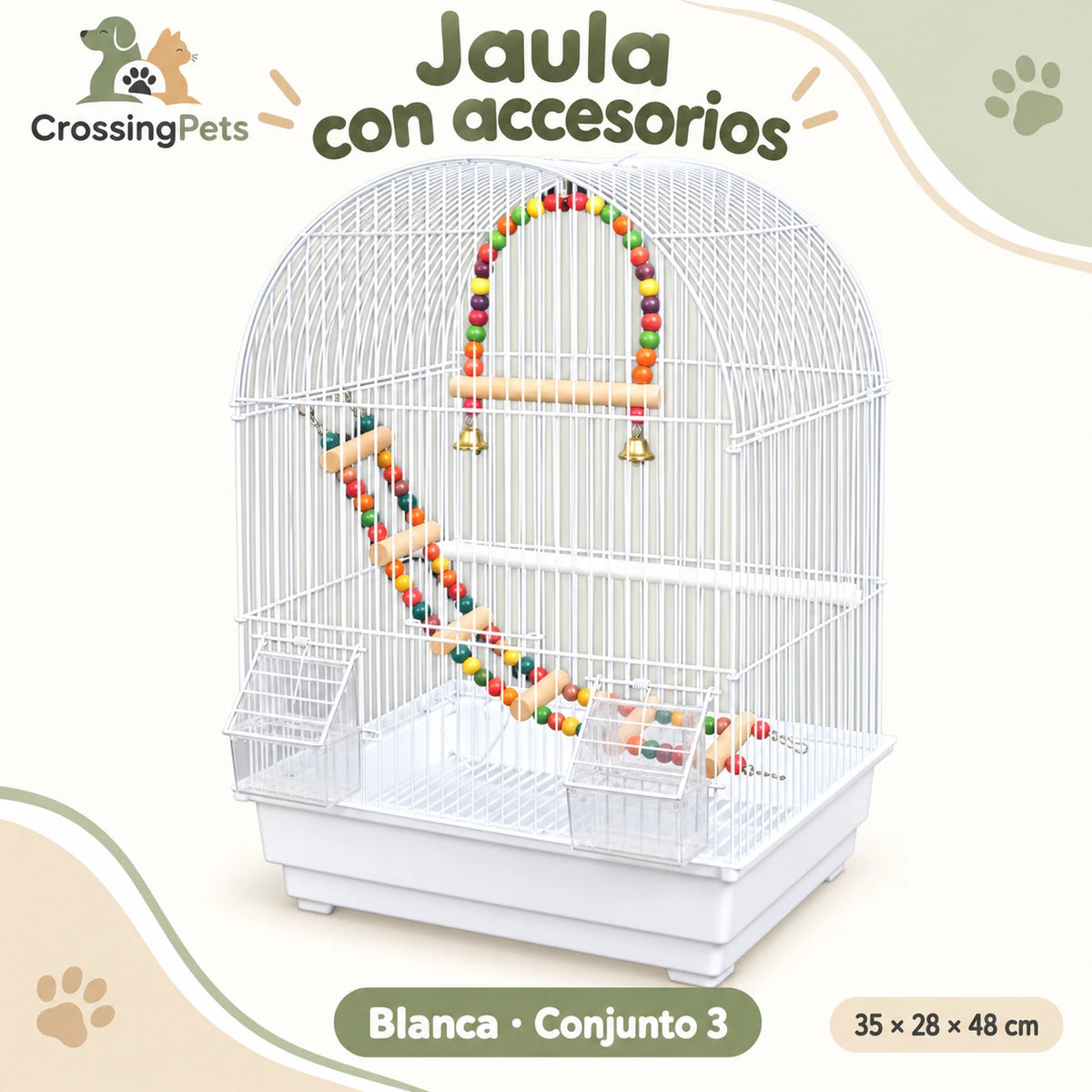 Jaula compacta para aves con accesorios — CrossingPets · imagen 16
