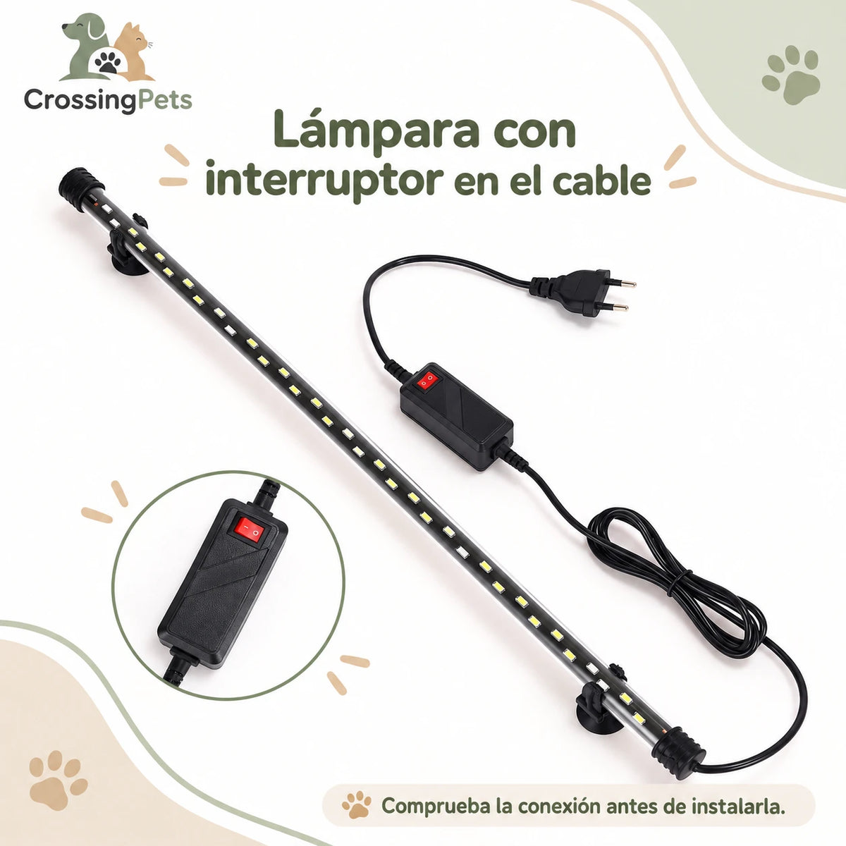 Lámpara LED tubular para acuario con ventosas · de 18 a 58 cm — CrossingPets · imagen 17