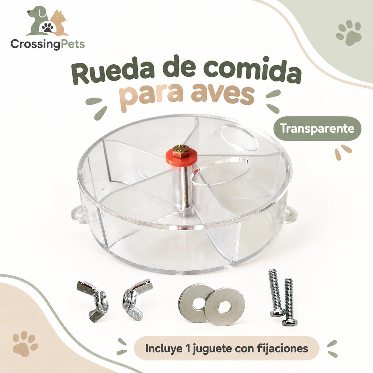 Rueda giratoria de búsqueda de comida para aves — CrossingPets · imagen 2