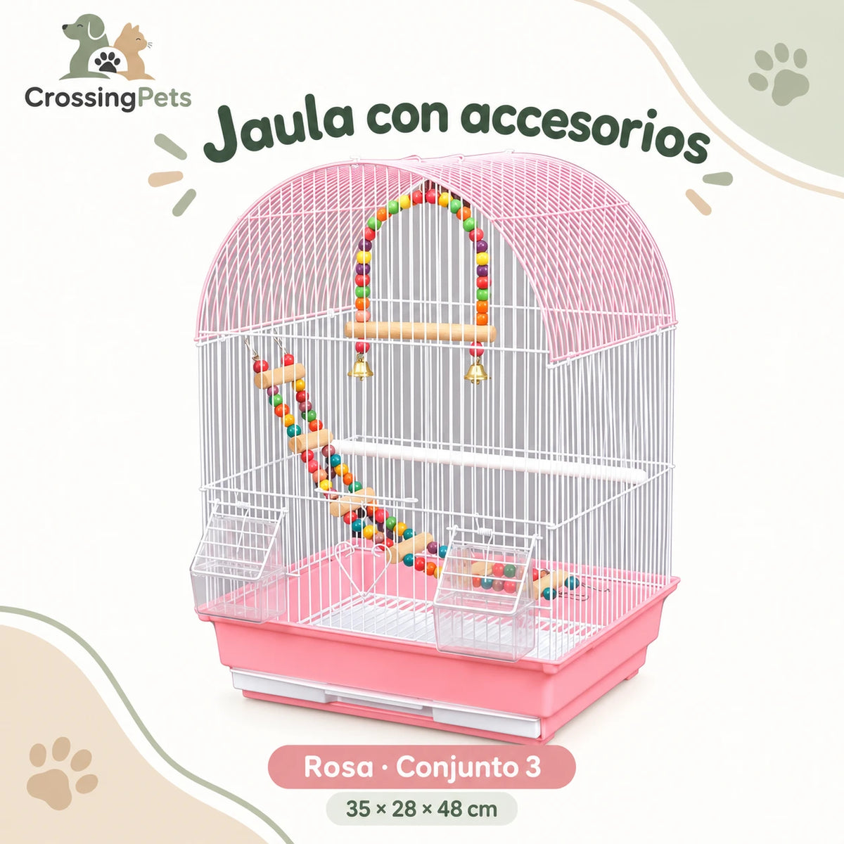 Jaula compacta para aves con accesorios — CrossingPets · imagen 12