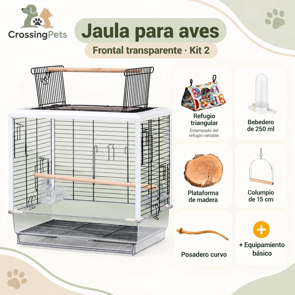 Jaula para aves con apertura superior y bandeja extraíble — CrossingPets · imagen 1