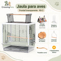 Jaula para aves con apertura superior y bandeja extraíble — CrossingPets · imagen 1